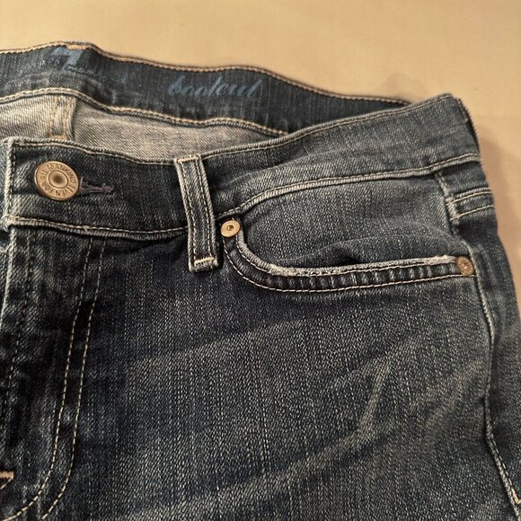 7 For All Mankind Denim Jeans Women Dojo Flared Mid Rise Pants Wide Leg Y2k - Picture 15 of 16